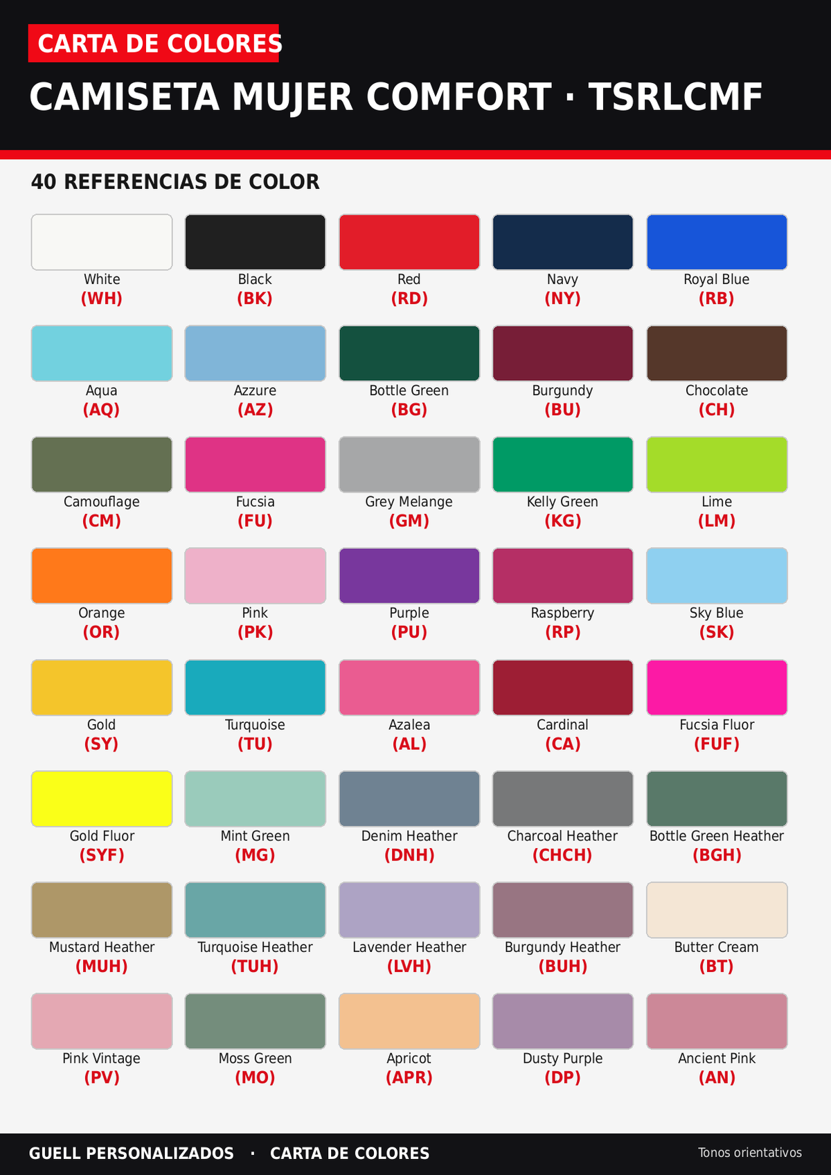 Pack de 10 camisetas de mujer ligeramente entalladas personalizadas