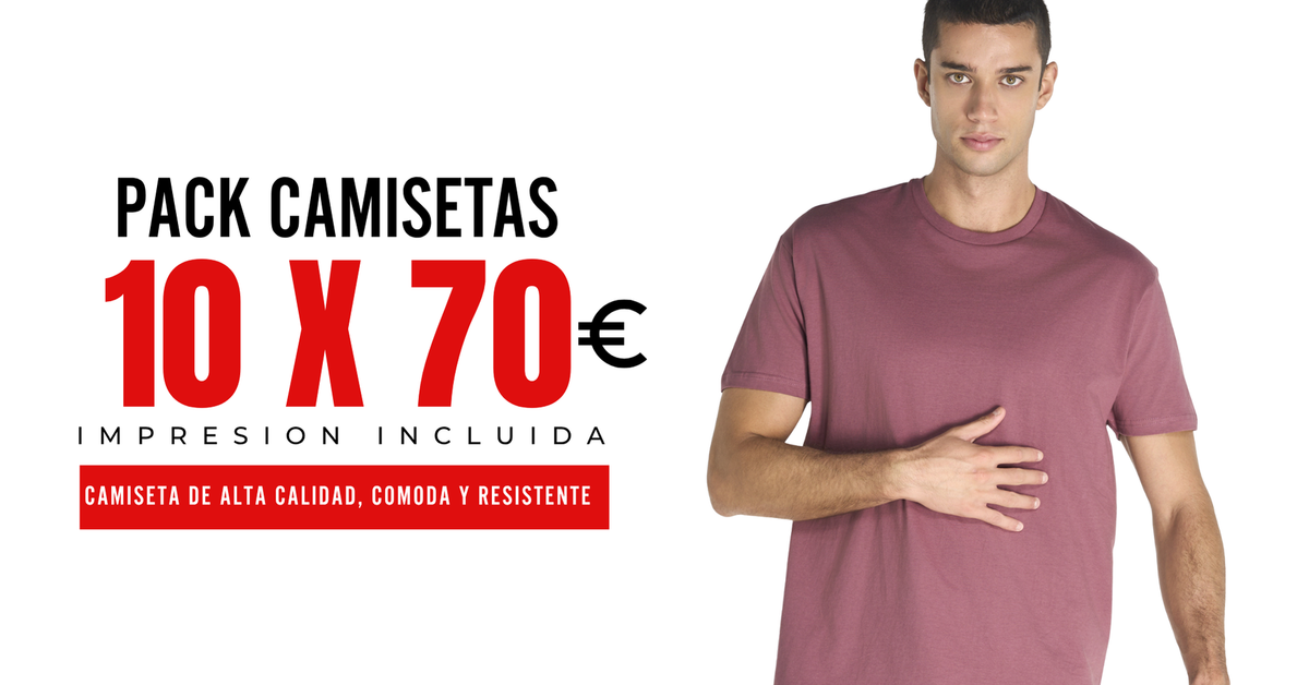 Pack de 10 camisetas regular TSRA150 personalizadas