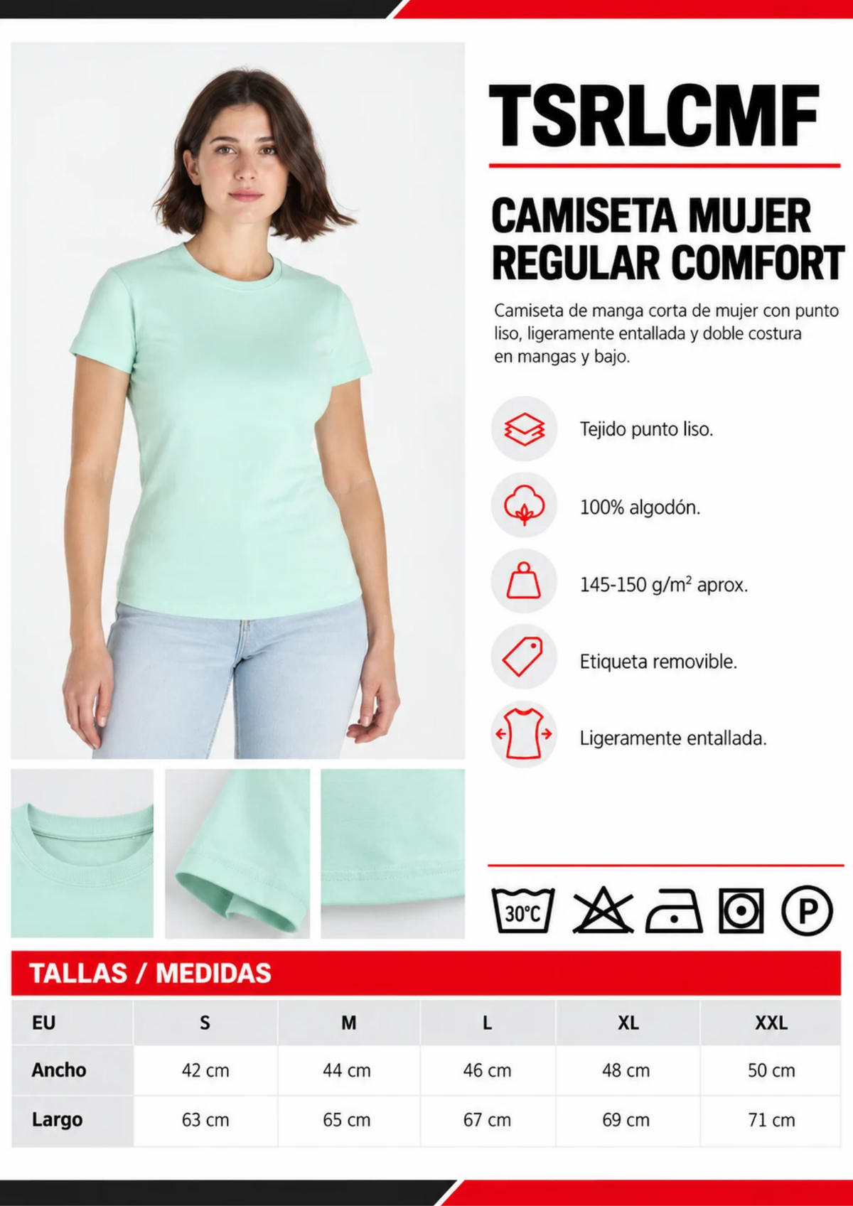 Pack de 10 camisetas de mujer ligeramente entalladas personalizadas