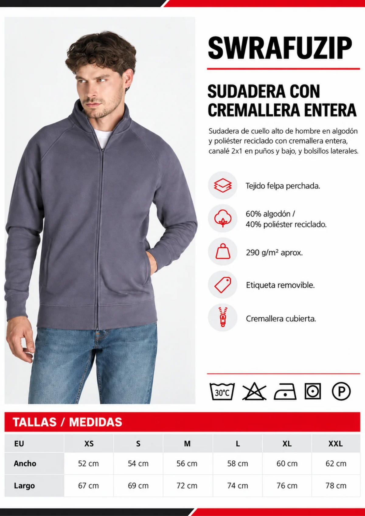 Pack de 10 sudaderas de cremallera entera personalizadas
